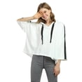thumbnail image 2 of Women’s Crop Top Hoodie Sweatshirt Oversized Casual 3/4 Sleeve One Size White, 2 of 7