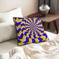 thumbnail image 6 of DouZhe Velvet Decorative Throw Pillow Covers Set of 2, Soft Square Cushion Cover with Invisible Zipper Psychedelic Optical Spins Illusion Printing, 16"x16", 6 of 7