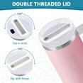 thumbnail image 3 of Yayeee 40oz Stainless Steel Tumbler with Straw and Handle Double-Wall Insulated Travel Water Bottle, Light Pink Gradient, 3 of 8