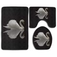 thumbnail image 1 of ABPHQTO cisne blanco Juego de alfombras de baño de 3 piezas Alfombra de baño Alfombra de contorno y tapa de inodoro ABPHQTO Cont-CHAPPLE-38409, 1 of 2