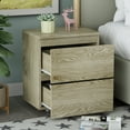 thumbnail image 1 of Bedside Table with 2 Drawers Side End Table Sofa Table for Living Room Bedroom Wood Maple, 1 of 8