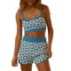 thumbnail image 1 of Txlixc Traje de dos piezas para mujeres, chaleco de punto impreso sin mangas con tirantes y pantalones cortos elásticos Txlixc moda, 1 of 9