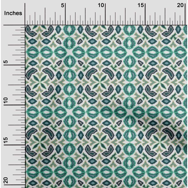 oneOone Cotton Flex Fabric Floral Flame Stitch Decor Fabric Printed BTY 40 Inch Wide