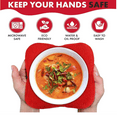 thumbnail image 4 of Multipurpose Heat Resistant Plate Bowl Holder Potholder Protector Set Microwave Bowl Holders For Kitchen Use Heat Potholders Cozy Soup Bowl Pads Multipurpose Insulated Plate Holders Red 18cm, 4 of 7