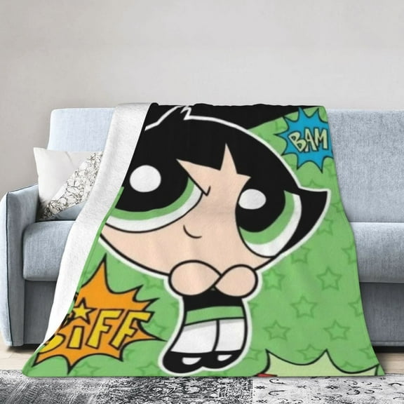 The Powerpuff Girls Bed Blanket Air Conditioner Quilt Ultra Soft Flannel Blanket All Season Fuzzy Blanket Reversible Fluffy Plush Blanket 40"X30"