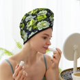 thumbnail image 6 of Xecao Teal floral elegance Print Hair Towel, Hair Turbans for Wet Hair, Drying Hair Wrap for Curly Hair Women,Coral Velvet Dry Hair Cap,Dry Hair Hat, 6 of 6