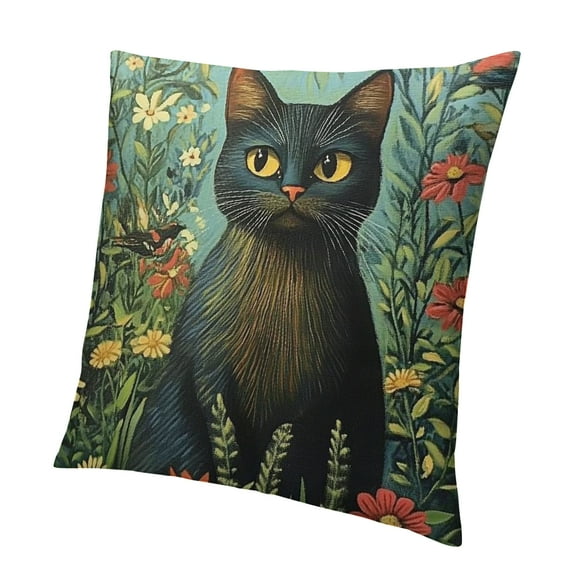 Patifu Vintage Cat Throw Pillow Covers Soft Decorative Throw Pillowcases Cushion Case Square for Home Decor Bed Couch Car Living Room  12x12in