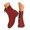 Red, variant on Womens Winter Fall Mid Calf Combat Boots with Front Zipper Vintage Casual Leather Low Heel Ankle Booties