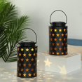 thumbnail image 5 of 1 paquete de luces de linterna solar para exteriores, lámpara de mesa con energía solar, lámpara colgante para jardín, linterna de metal con asa para patio, jardín, pasarela al aire libre, patio, paisaje, parque, césped Zhivalor WMZY-1314, 5 of 5