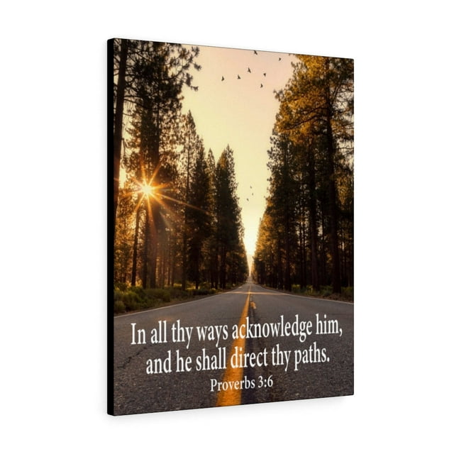 Scripture Walls Acknowledge Him Proverbs 3:6 Christian Home Decor Ready to Hang Bible Art work Unframed
