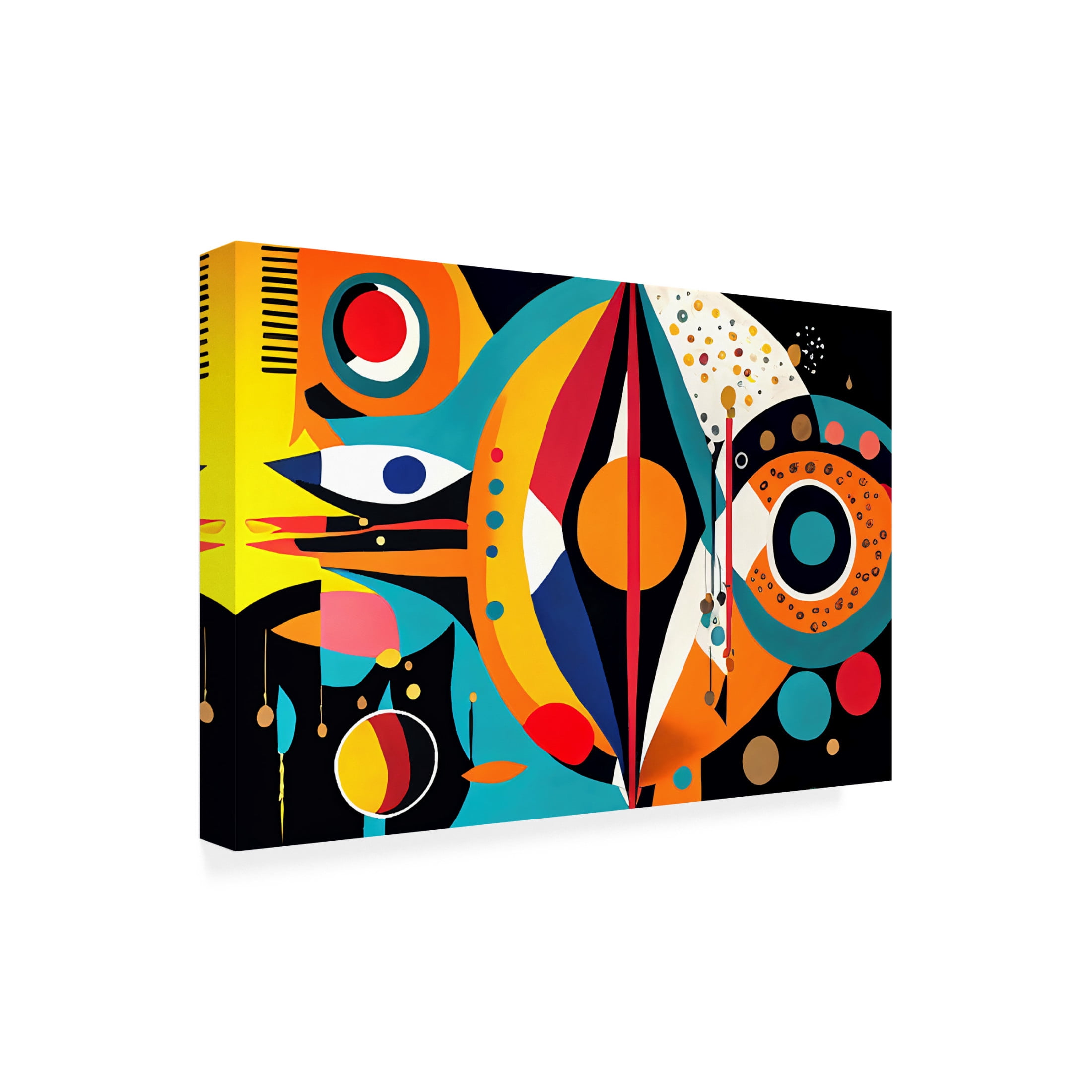 Canvas Wall Art - Ray Heere 'Mid Century Celebration Of All Cultures 4' Wall Art for Living Room, Bedroom, or Office Décor by Trademark Fine Art - 32 x 22 Inches