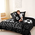 thumbnail image 4 of Erosebridal Football Sport Full Size Comforter Sets For Boys,Soccer Theme Kids Bedding Sets For Ball Games Lover,Reversible Black 3-Piece, 4 of 7