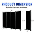 thumbnail image 2 of YASRKML 4 Panel Folding Privacy Screen, 6Ft Tall Room Divider with Wider Support Feet, Portable Wall Dividers Room Partition, Black, 2 of 7
