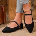 thumbnail image 6 of Hinvhai Pointed Toe Flats Suede Ballet Flat Shoes for Women Comfortable with Adjustable Strap Dressy Casual Flats for Work office Black 9(42), 6 of 9