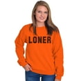 thumbnail image 4 of Loner Simple Anti Social Statement Unisex Plus Fleece Graphic Sweatshirt Brisco Brands 2X, 4 of 5