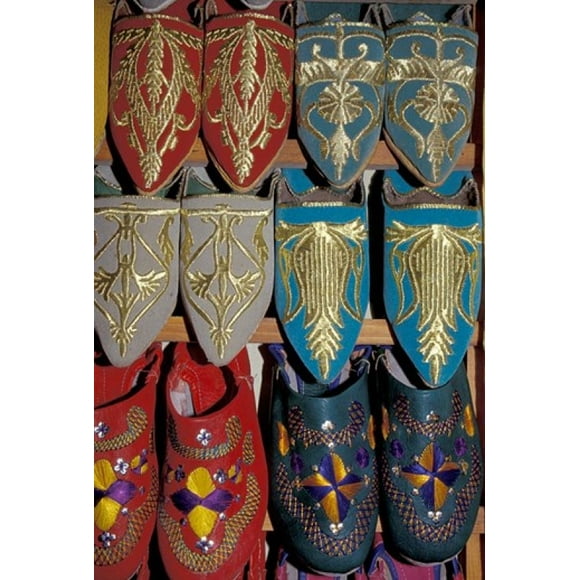 Traditionally Embroidered Babouches, Morocco Poster Print by John & Lisa Merrill (24 x 36)