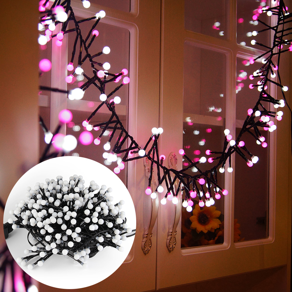 LED Fairy String Lights 3M 9.84FT 400LEDs, 8 Lighting Modes Christmas Globe Lights Outdoor Indoor Decorating Xmas LED Lighting for Home Party Holiday (Pink + White) - image 2 of 8
