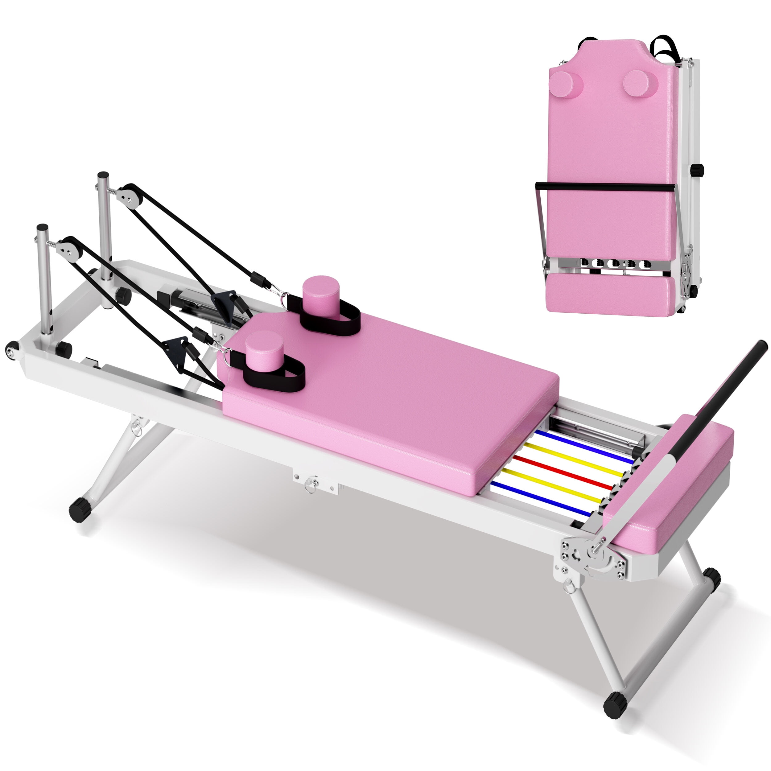 Exercise Equipment Pilates core bed, foldable home high quality, yoga studio with the same commercial fitness equipment, pink,Workout Equipment