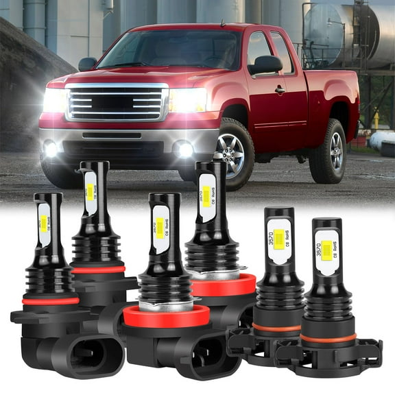 For GMC Sierra 2500 HD 2007-2014 9005 H11 5202 Led Headlight Bulbs High Low   Fog Light White