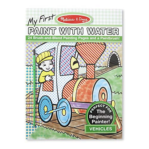 Melissa doug my first paint with water coloring book vehicles 24