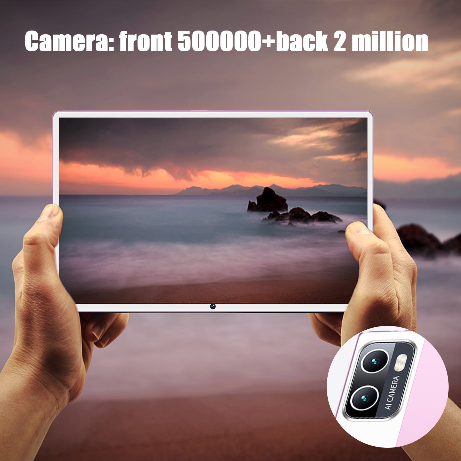 10.1in Android 10 Tablet - 2GB+16GB, 10-Core CPU, HD IPS Screen, Dual SIM, 2.4G/5G WiFi, Bluetooth, GPS, Voice Call, OTG, 4000mAh Battery – for Video, Office, Gift