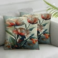 thumbnail image 2 of JEUXUS Car Couch Bedroom 2-Piece Short Plush Pillowcase Tulip Stylized Boho Art White, 2 of 6