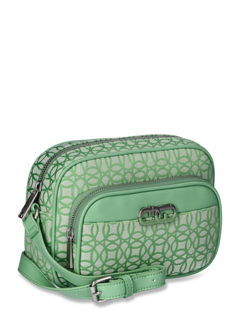 wmmwドリカム吉田美和soft-bag DAILY olive green Time and Tru women's Dorian Camera Crossbody Handbag - Green/Beige