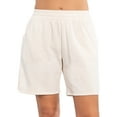 thumbnail image 2 of Fashionmille Women's Bermuda Sweat Mid Long Length With Elastic Waist Shorts, 2 of 3