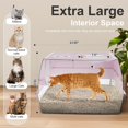 thumbnail image 2 of Stainless Steel Litter Box with Lid, XL Extra Large Litter Box, Enclosed Top Entry Metal Litterbox for Big Cat, Easy Cleaning, Anti-Leakage & High Sided with Mat, Aisle & Scoop, Pink, 2 of 8