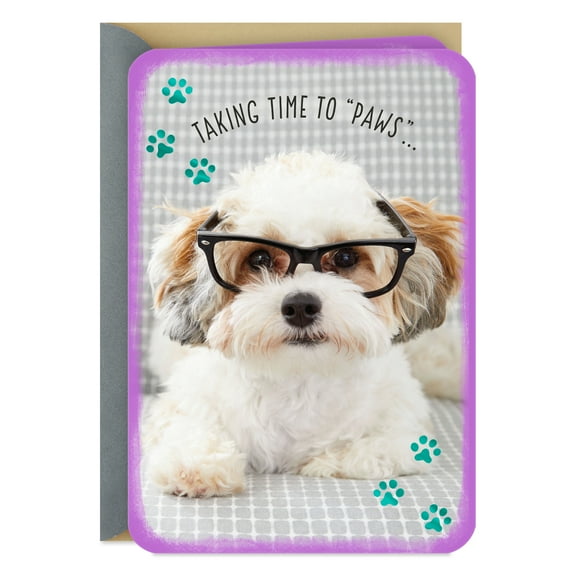 Hallmark Just Because Thinking of You Card (Dog Wearing Glasses)