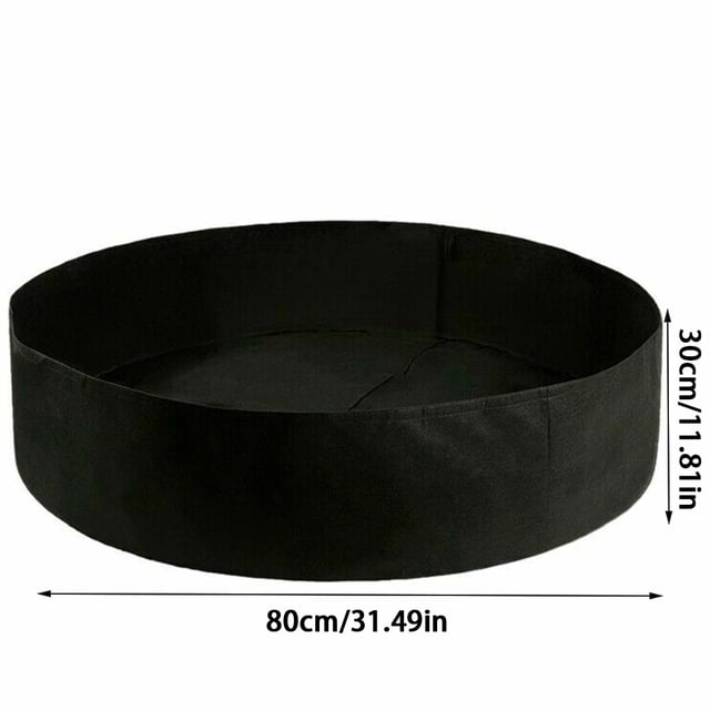 Bolsa de plantación redonda para jardín al aire libre, invernadero, fieltro, tela, planta, flor, vegetal, maceta, cubo, negro, 80x30cm kenally HA5752-04