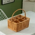 thumbnail image 6 of Wickewise Indoor and Outdoor 6 Bottle Wine and Beverage Wicker Tote Basket – Perfect for Beer, Champagne, Bar Accessories, Home Bars, Picnics, Parties, and Bachelor Party Favors, Brown, 6 of 7
