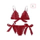 thumbnail image 1 of Conjunto de ropa interior de encaje floral encantador para mujer, regalo de lencería con bragas de malla, rojo, L Advancent XX000194-12, 1 of 7