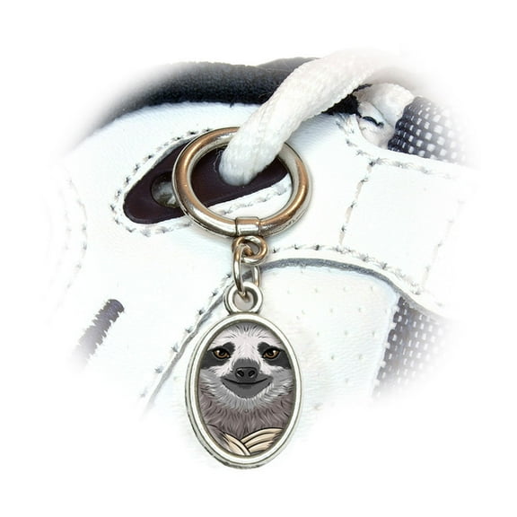 Sloth Face Oval Shoe Charm