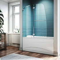 Sunny Shower Doors of Bathtub 48" W x 58" H Pivot Hinged Tub Door Exclude Bathtub in Chrome Finish
