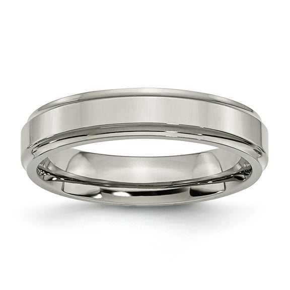 Primal Steel Titanium Ridged Edge 5mm Band