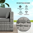 thumbnail image 3 of Grey 3-Seater PE Rattan Outdoor Sofa with Cushions - Patio Conversation Set for Garden, Poolside, Terrace & Balcony - Durable Steel Frame & Water-Resistant Design, 3 of 7