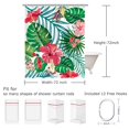 thumbnail image 4 of LIVILAN Cortina de ducha floral verde cortina de ducha tropical cortinas de ducha para baño flor cortina de ducha botánica conjunto con 12 ganchos planta decoración de baño 71.7 x 71.7 in, 4 of 5