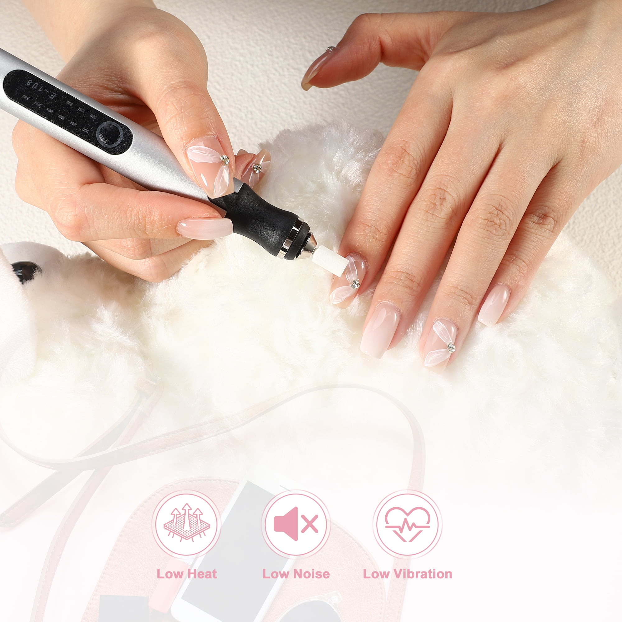 Unique Bargains Electric Cordless Nail Drill Kit 18000RPM Nail Drill Machine for Home Manicure Rechargeable Gray