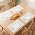 thumbnail image 3 of REGALWOVEN Rectangle Placemats Set of 6 Plastic Placemats for Kitchen Dining Washable Heat Resistant Table Placemats Wipeable Table Mat Yellow 17.7x11.8inch, 3 of 6