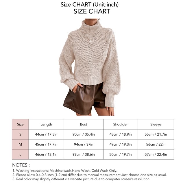 Suéter ANGGREK de Dobladillo Suelto cuello alto Textura de Entramado Amigable con la Piel para el otoño