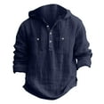 thumbnail image 1 of pstuiky camisas de manga larga para hombre, Chaqueta de manga larga con capucha para hombre, moderna y versátil, de lino, informal, de color liso, con capucha y manga larga. xl, 1 of 2