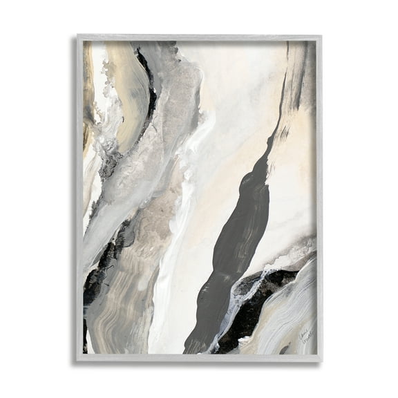 Stupell Industries Paint Stroke Movement Abstraction Grey Beige ,11 x 14,Designed by Lanie Loreth