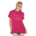 thumbnail image 4 of Cute Christmas Merry and Bright Women's Graphic T Shirt Tees Brisco Brands L, 4 of 6