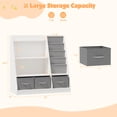 thumbnail image 6 of Hironpal Wood Kids Sling Bookshelf,Children Toy Storage Organizer Cabinet with 3 Cube Bins Fabric Drawers for Playroom Bedroom Nursery School, 6 of 7