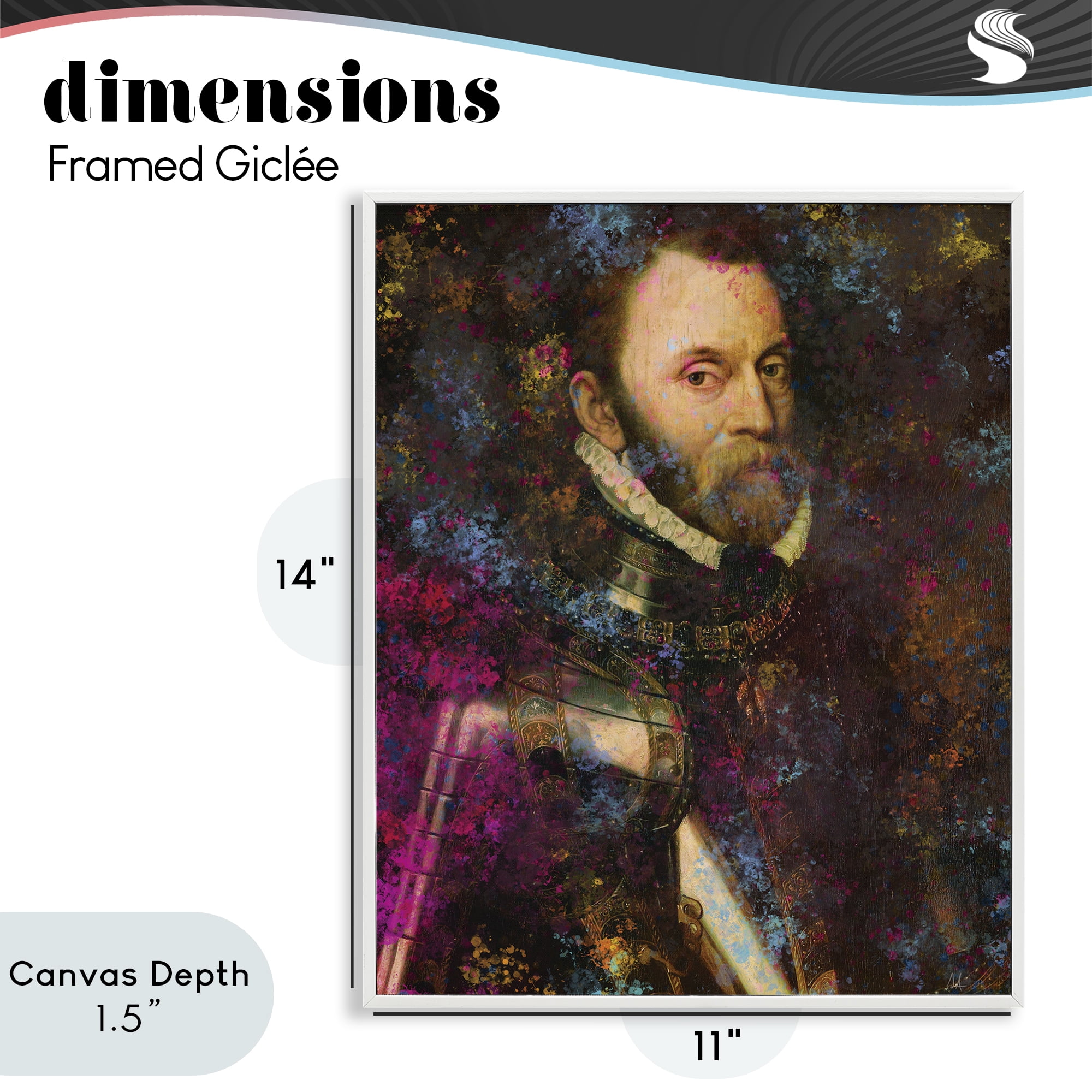 Stupell Industries Dappled Royalty Portrait White Framed Giclee Art, design by Sarah Adams