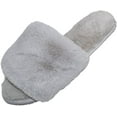 thumbnail image 2 of Millffy Women Fluffy Ladies Slippers Faux Wool Fuzzy Slippers chic luxurious Open Toed Soft Fur Slippers (7-8 US, Silvery), 2 of 3