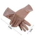 thumbnail image 3 of Women's Winter Suede Gloves with Sensitive Screen Texting Fingers, Fleece Lined, Windproof and Warm, Plus Velvet Thickened Ladies Riding and Driving Gloves, Navy Blue, 3 of 7