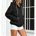 thumbnail image 7 of Hoodies Sweatshirt for Women Button Collar Drawstring Long Sleeve Pullover Casual Winter Hooded Tops With Pocket Fall Outfits, 7 of 7