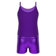 thumbnail image 4 of Yeahdor Kids Girls Sparkly Sequined Tank Top with Metallic High Waist Shorts Set for Dance Stage Performance Purple 10, 4 of 7